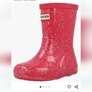 Hunter Unisex-Child Original First Classic Giant Glitter Rain Boot (Pink)
